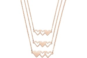 Sunflower Jewellery Friendship Necklace for 3,Stainless Steel Heart-Shaped Necklace/Bracelet Three Hearts Composed of Friendship Necklace/Bracelet, A Gift for Friends