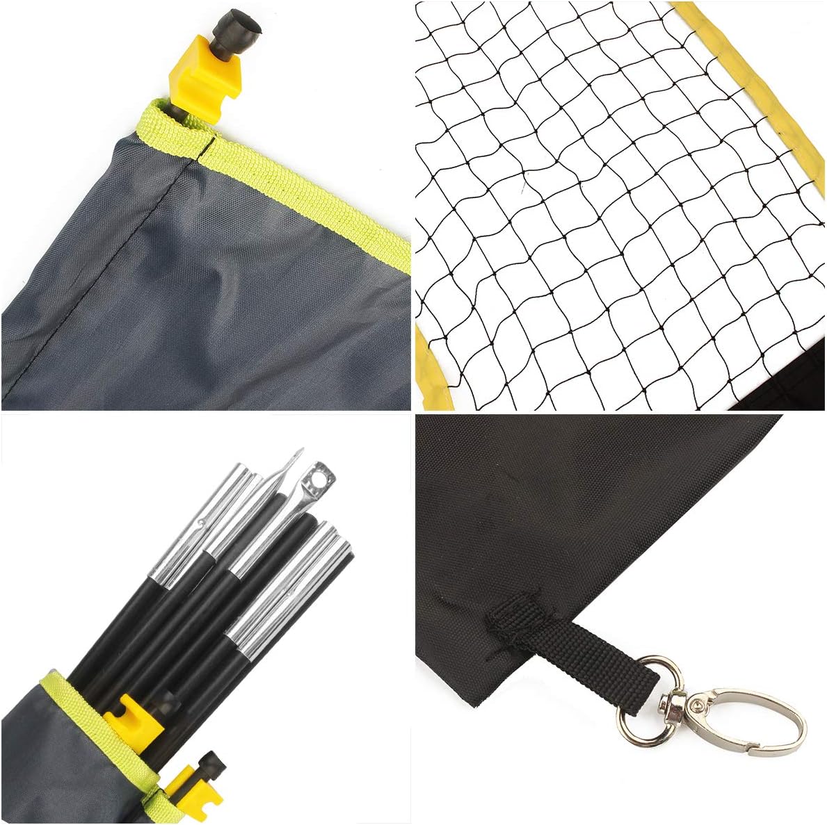 KIKILIVE Portable Badminton Net with Stand Carry Bag, Foldable Volleyball Tennis Badminton Net Rack – Easy Setup for for Outdoor/Indoor Court, Backyard, No Tools or Stakes Required : Sports & Outdoors