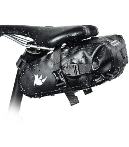 Sacoches De Selle Vélo En Cuir Véritable Noir - Fait Main - 2 Pièces