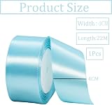 HONGCI 40mm Satin Ribbon 22m Pastel Blue Gift Wrap Craft Wedding view 2