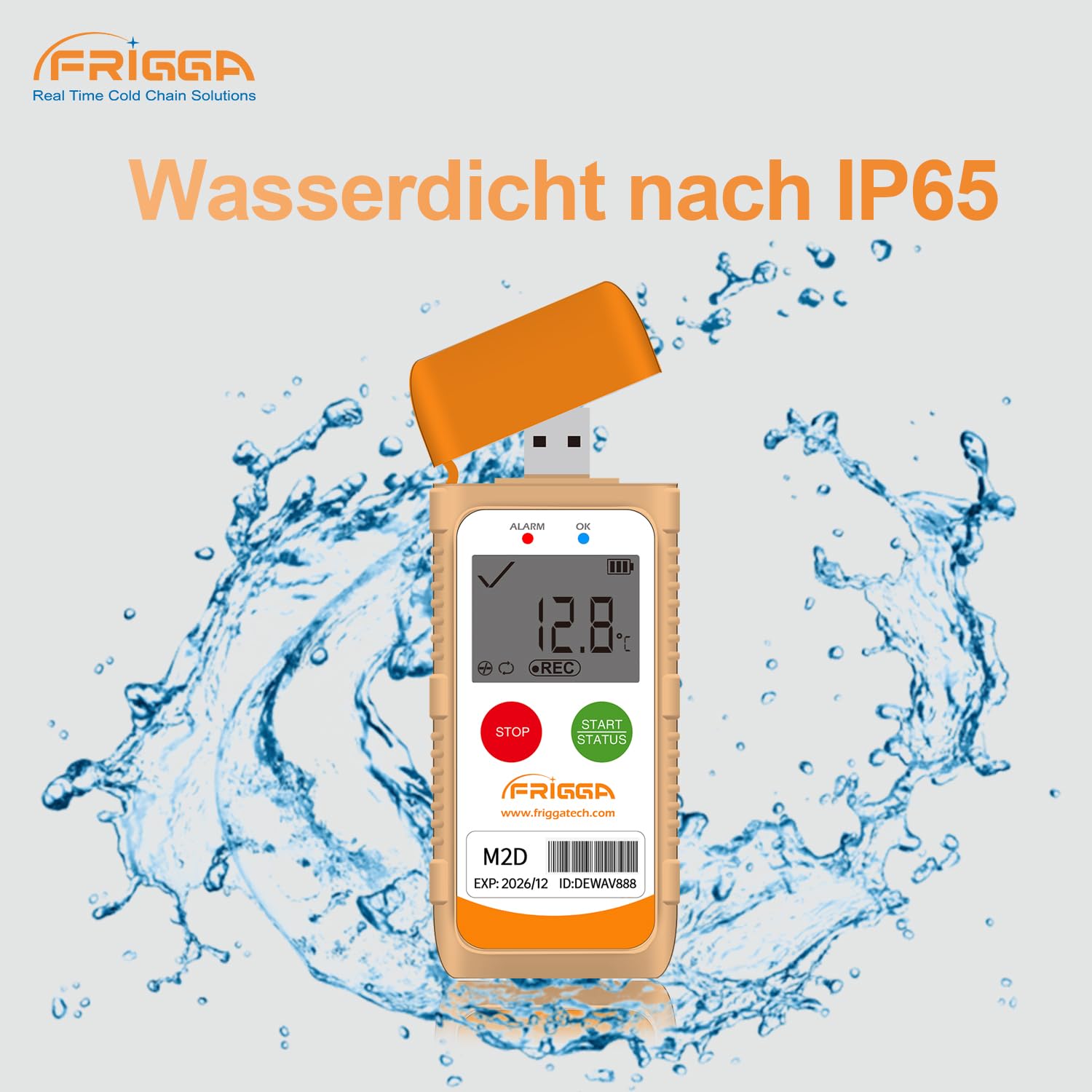 Frigga M2D Wiederverwendbare Temperatur Datenlogger USB Digitaler Temperatur Rekorder 14400 Punkte Hochpräzise Thermometer Logger PDF CSV Bericht (1pack) 5
