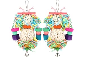 BBjinronjy Bird Toys Conure Toys Hanging Natural Soft Sola Ball Beak Chew Shred Forage Toys for Parrots,Cockatiel,Conure,Love Birds,Parakeets,Budgie and other Small Birds (Girls)