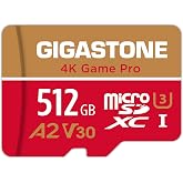 【for Switch 1 Only】 GIGASTONE 512GB Micro SD Card, 4K Game Pro, Memory Card for Gaming Console, Action Camera, UHD Video, R/W up to 150/120 MB/s, UHS-I U3 A2 V30 C10【5-Yrs Free Data Recovery】