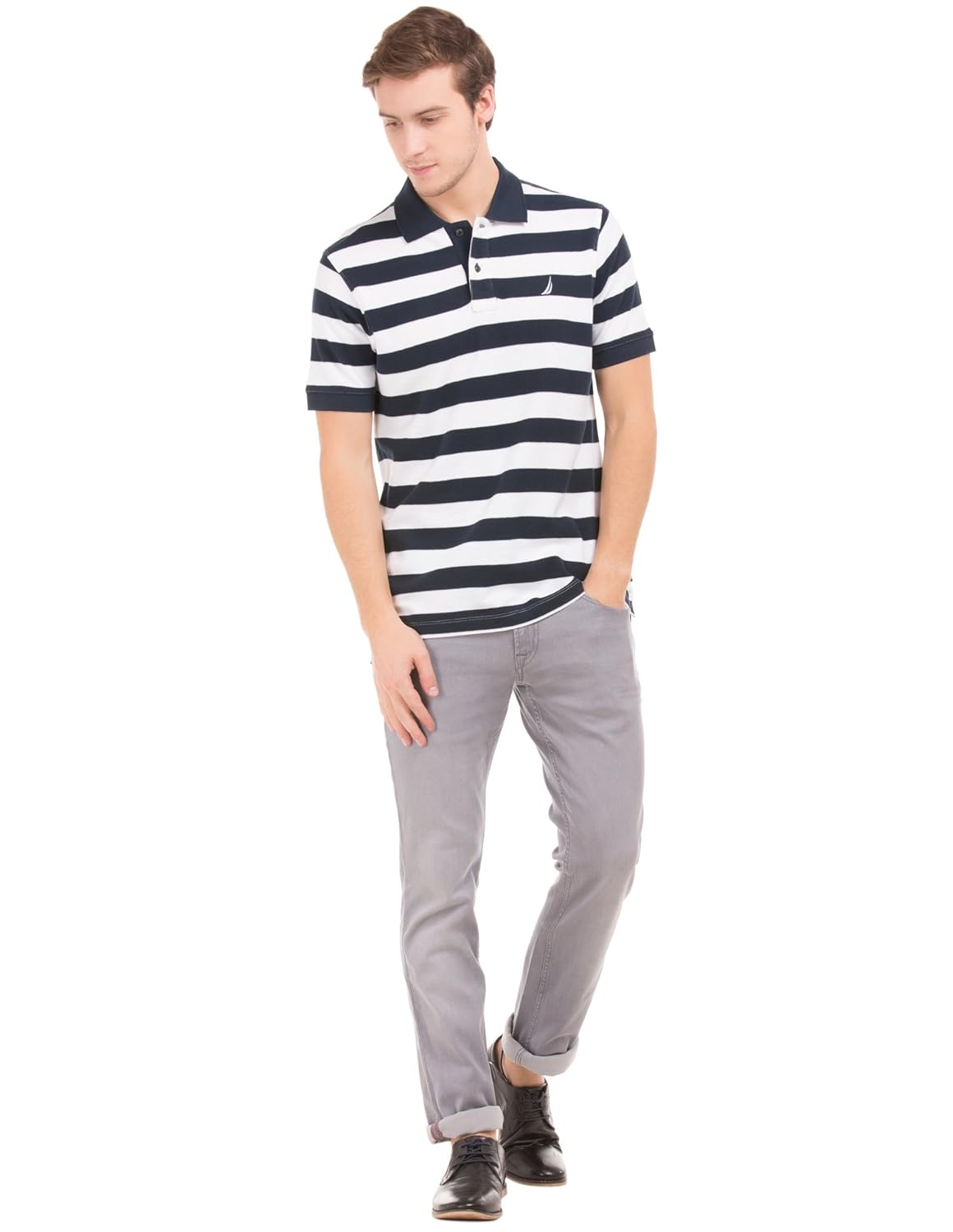 nautica men's striped slim fit t-shirt