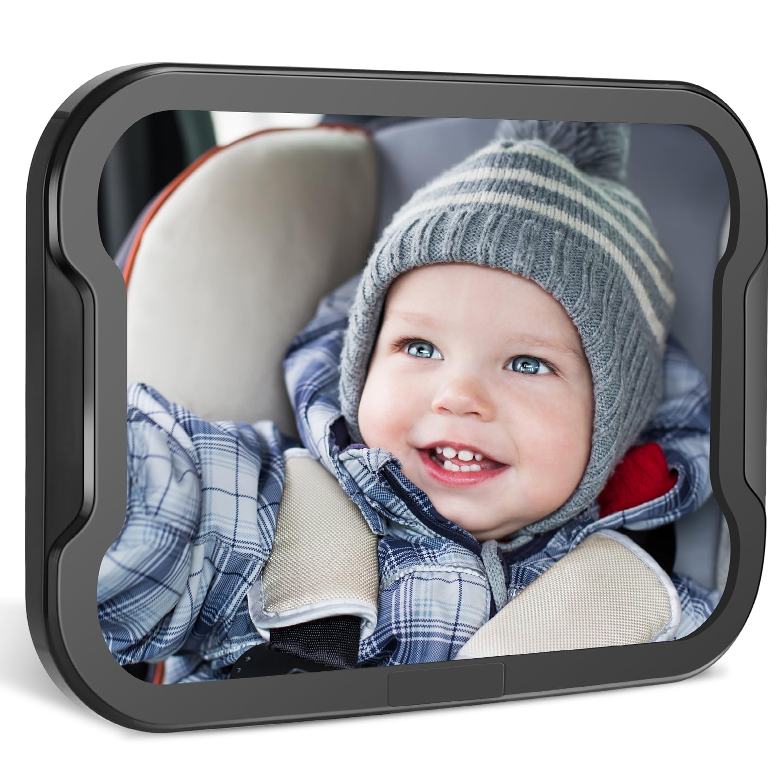 Zacro Baby Car Mirror - 360° Fully Adjustable Shatter Proof Rera View Car Mirror Give Clear Views for Rear, Essentials for Newborn and Baby Safety