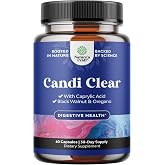 Natures Craft Candida Cleanse Body Detox for Women - Anti Overgrowth Gut Detox for Women with Caprylic Acid Black Walnut Wormwood and Oregano - Full Body Cleanse with Pre and Probiotics - 60 Count