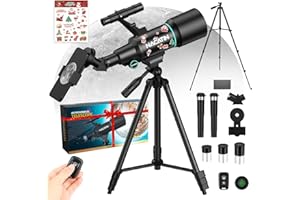 NACATIN Telescope for Kids & Adults, 70mm Aperture 300mm Portable Refractor Telescope with 3 Eyepieces & Christmas Stickers -