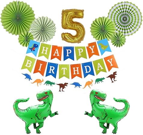 Amazon 男の子誕生日巨大恐竜風船飾り付け数字バルーン 1歳 2歳 3歳 4歳 5歳 6歳 7歳 8歳 9歳セット 5歳 風船 バルーン おもちゃ