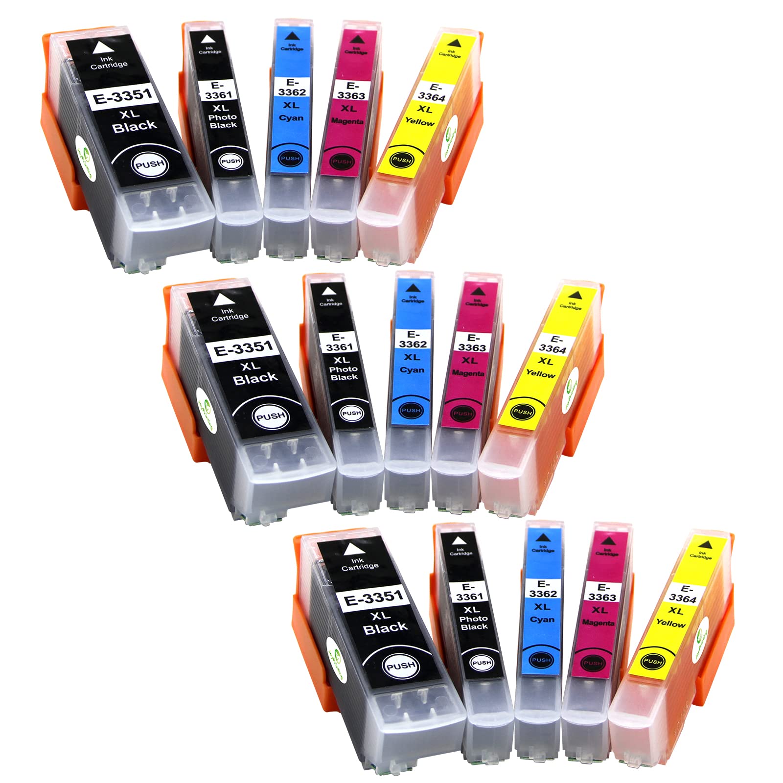 33XL Ink Cartridges Replacement for Epson 33 33 XL for Epson Expression Premium XP-900 XP-540 XP-640 XP-530 XP-635 XP-645 XP-830 XP-630 XP-7100 (Black Photo Black Cyan Magenta Yellow, 15-Pack)