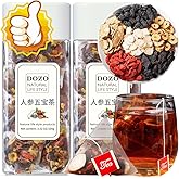 DOZO Wubao Tea Ginseng Five Treasures Tea Men's Energy Tea Kidney Tea Maca Tea For Men (20 Pack) Maca Five Treasure Tea 7.05oz/200g 五宝茶 人参五宝茶