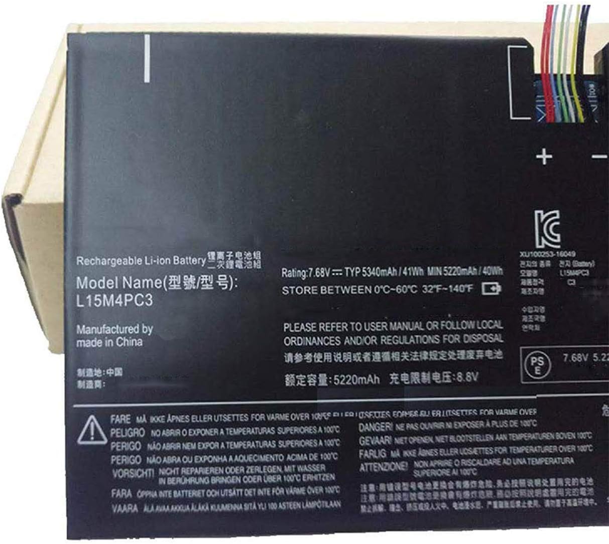 L15M4PC3 L15L4PC3 Laptop Battery Compatible with Lenovo Ideapad Miix 720-12IKB MIIX5 Pro Series(7.68V 41Wh) - Image 4