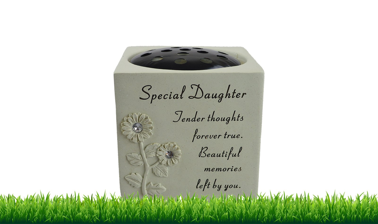 Memorial Graveside Pot Verse Flowers Diamante Rose Grave Pot Vase Special Missed - Special Daughter