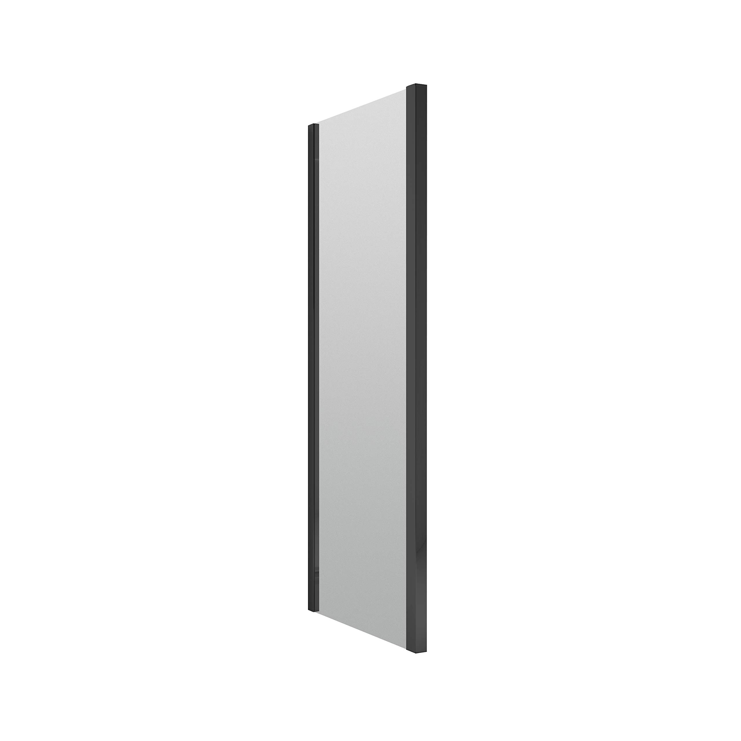 Nuie SQSP90BP Rene | Modern Bathroom 6mm Toughened Safety Glass Side Panel with Hidden Fixings, 900mm, Satin Black