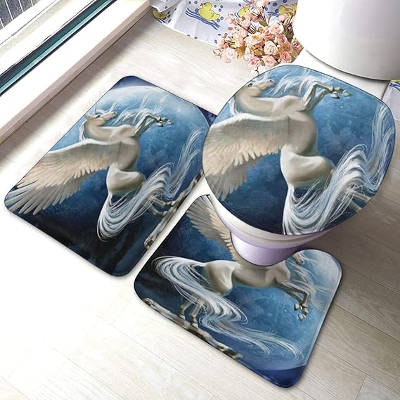 RedBeans Rutschfeste Badematte, 3-teiliges Flanell-Badezimmerteppich