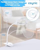 eSynic Magnifying Lamp 5X 10X Glass with Light USB Rechargeable 15 LEDs view 5
