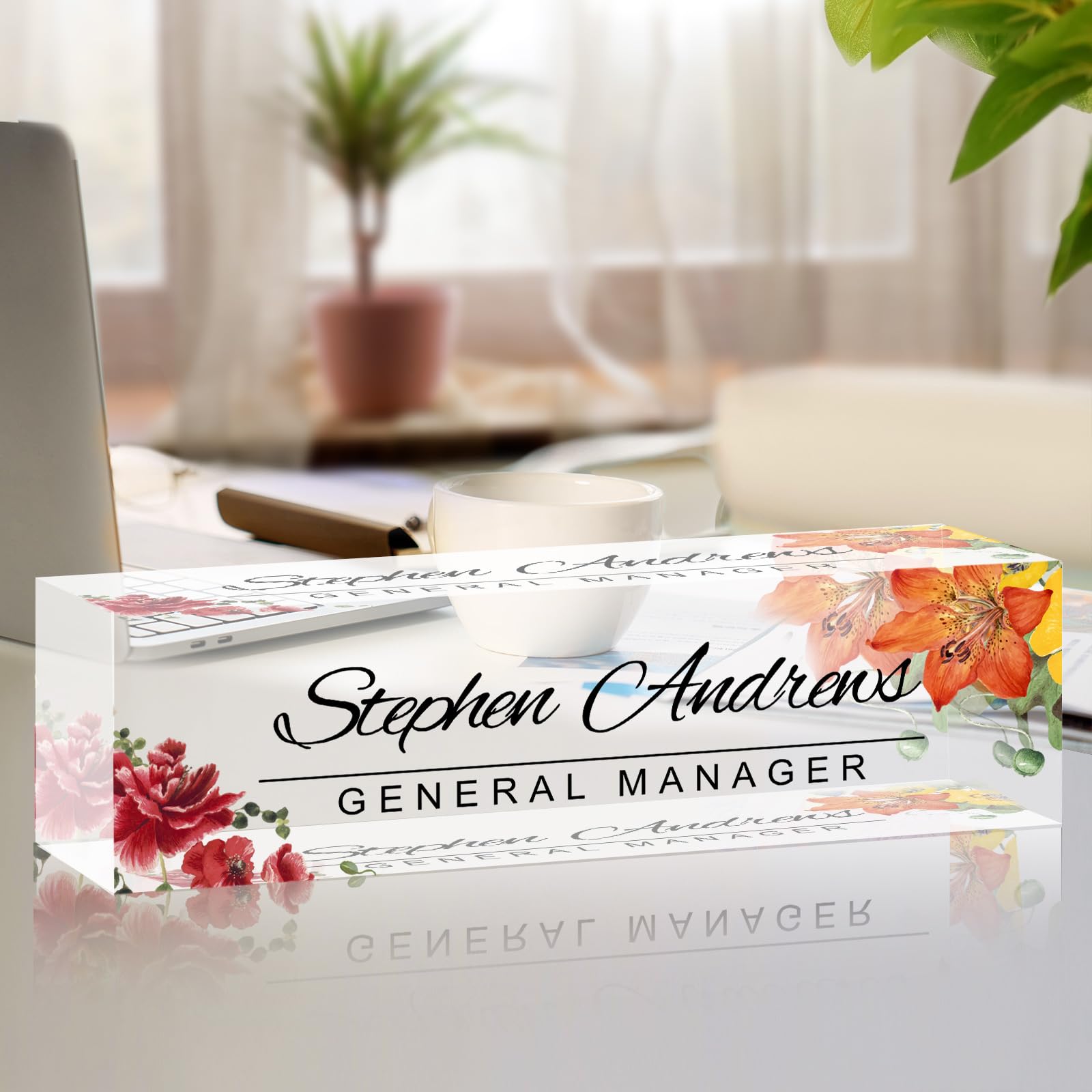 Name Plate for Desk Personalized Office Acrylic