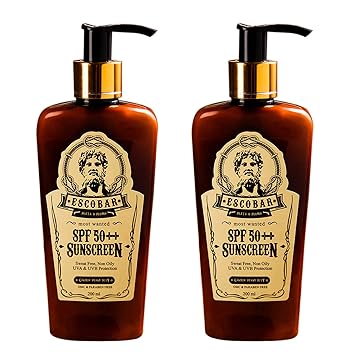 ESCOBAR Men's Most Wanted SPF 50++ Sunscreen | Sweat Free, Non Oily, UVA & UVB Protection | OMC & Paraben Free (Pack Of 2) (200ml each)