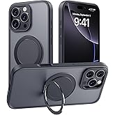 Zuoderri for iPhone 16 Pro Case with Stand,Military Drop Protection,Compatible with MagSafe,Build in Kickstand,iPhone 16 Pro Phone Case 6.3" Black