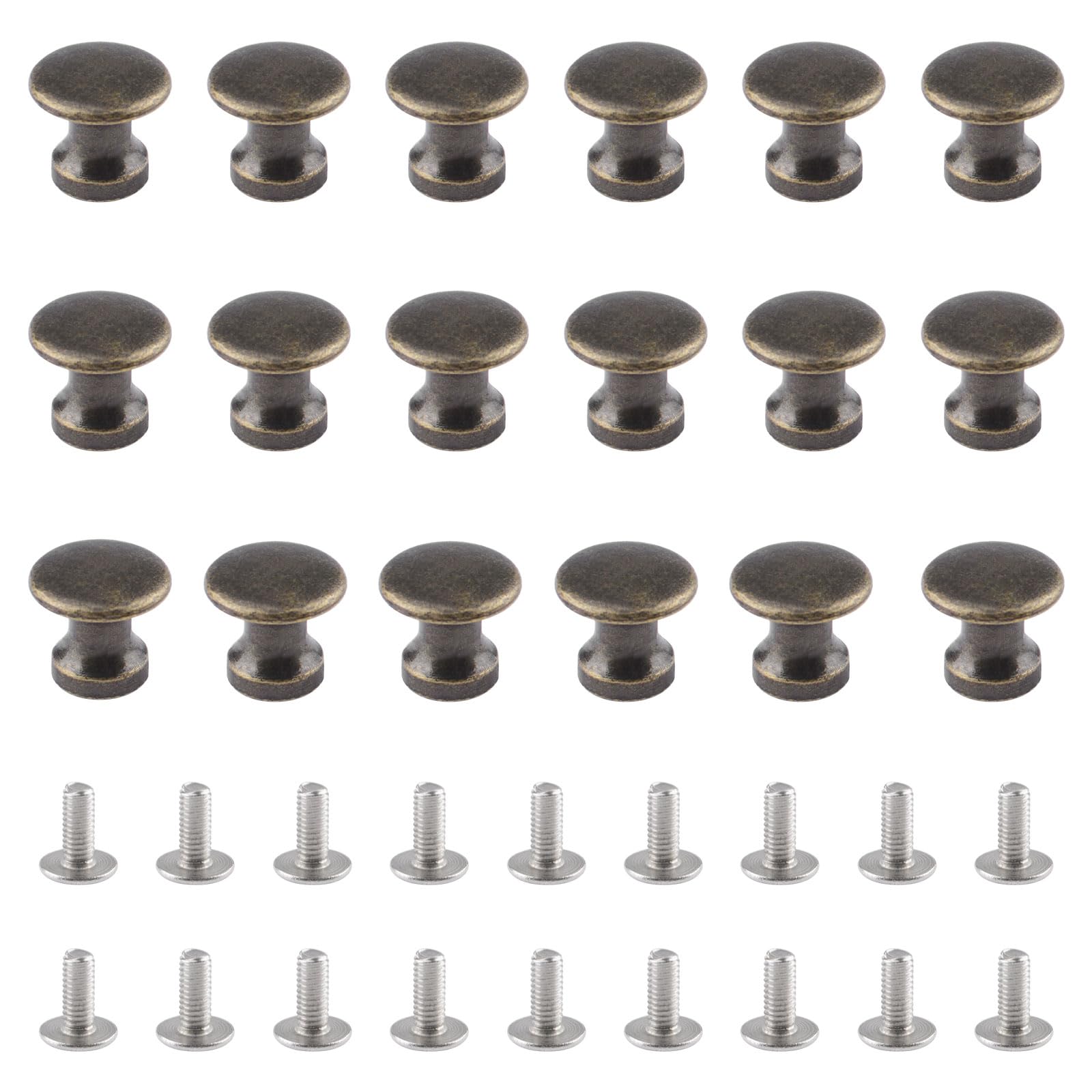 UFURMATE Mini Cabinet Knobs, 18PCS Zinc Alloy Single Hole Pull Handles Antique Bronze Cabinet Knobs Pulls Decorative Mini Handle for Jewelry Box Gift Case