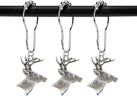 Amazon Com Zilucky Set Of 12 Deer Shower Curtain Hooks Rings