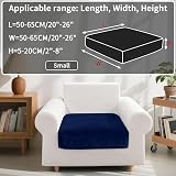 Teynewer Sofa Seat Cushion Cover Velvet Non-Slip Elastic 1 Seater Blue view 2