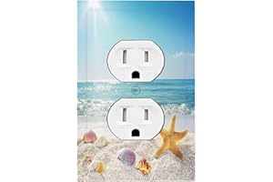 Nijuodnijir Outlet Covers Summer Beach Colorful Seashell Starfish 1 Gang Duplex Light Switch Cover Decorative Switch Plates Electrical Receptacle Faceplate Wall Plate For Kids Room Nursery Decor
