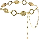 AWAYTR Western Chain Belt for Womens - Adjustable Boho Turquoise Metal Cowgirl Waist Chain Belt for Dress Jeans