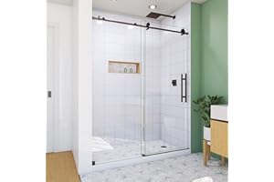 DreamLine Enigma-X 56-60 inch W x 76 inch H Frameless Sliding Shower Door in Oil Rubbed Bronze