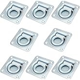 SHEUTSAN 8 Pack Recessed D-Ring Tie Down Anchors, Steel Flush Mount Recessed Pan Fitting D-Rings for Truck, Trailer