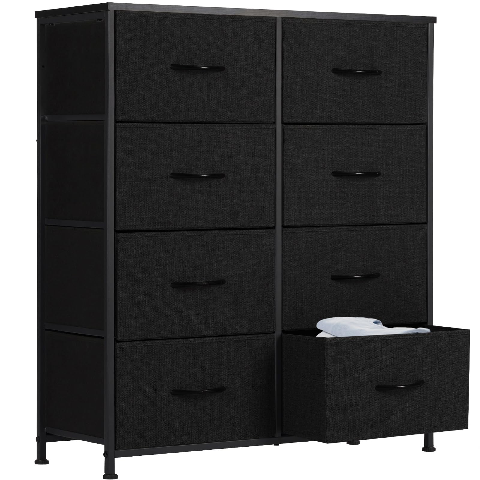 Photo 1 of ***Color is rustic brown*** 
 Sweetcrispy Dresser, Dresser for Bedroom Drawer Organizer Storage Drawers, Fabric Storage Tower with 8 Drawers, Chest of Drawers with Steel Frame, Wood Top for Nursery, Living Room, Closet