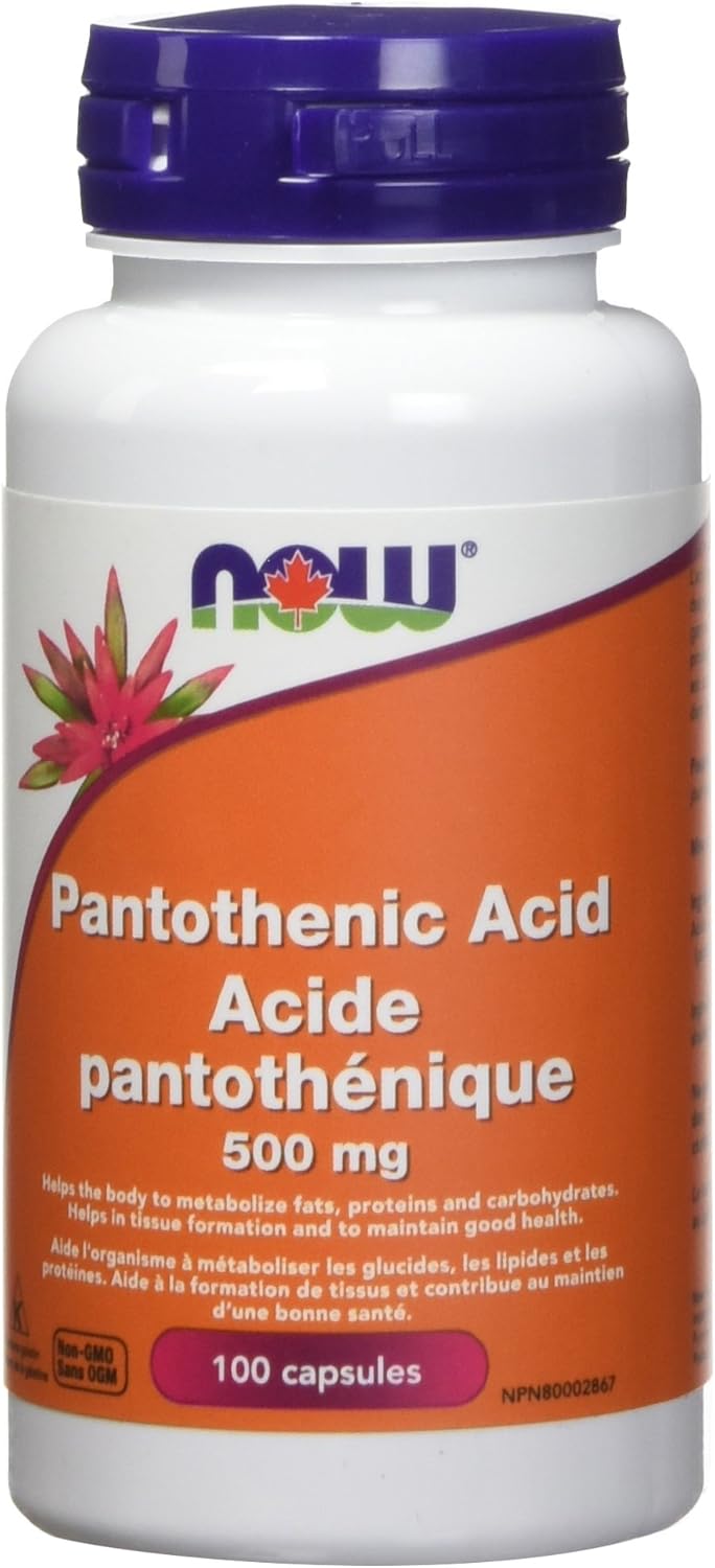 NOW Pantothenic Acid Capsules, 500mg, 100 Count Amazon.ca Health & Personal Care