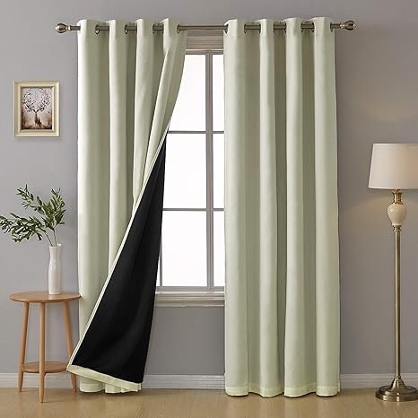 Deconovo Super Soft 100 Blackout Eyelet Curtains Faux Silk Satin