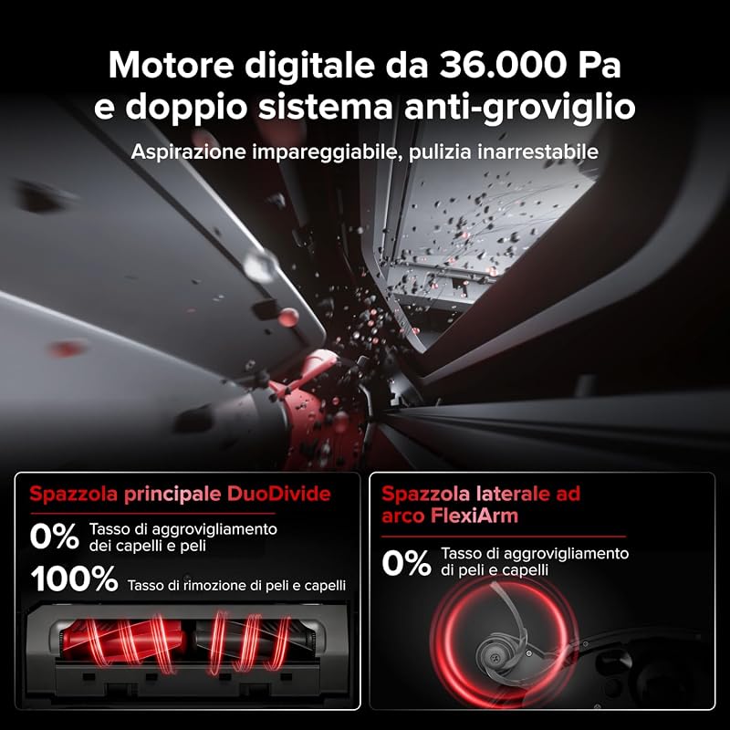 Saros 20 Robot Aspirapolvere Lavapavimenti 36.000Pa, 7,95cm
