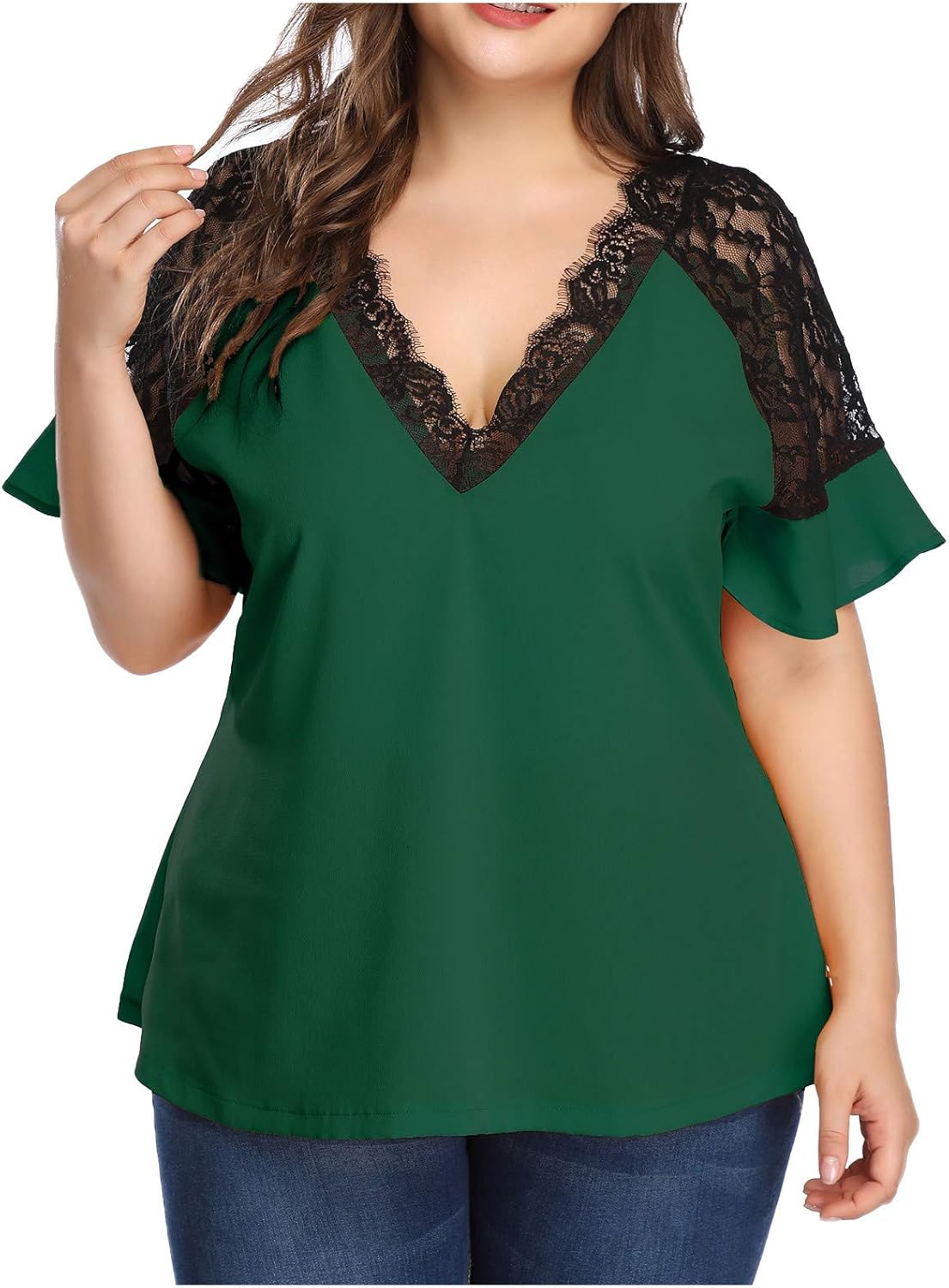 Women's Plus Size Clothes Sexy Flowy Tops Short Sleeve Cold Shoulder Blouses Loose Print Dressy