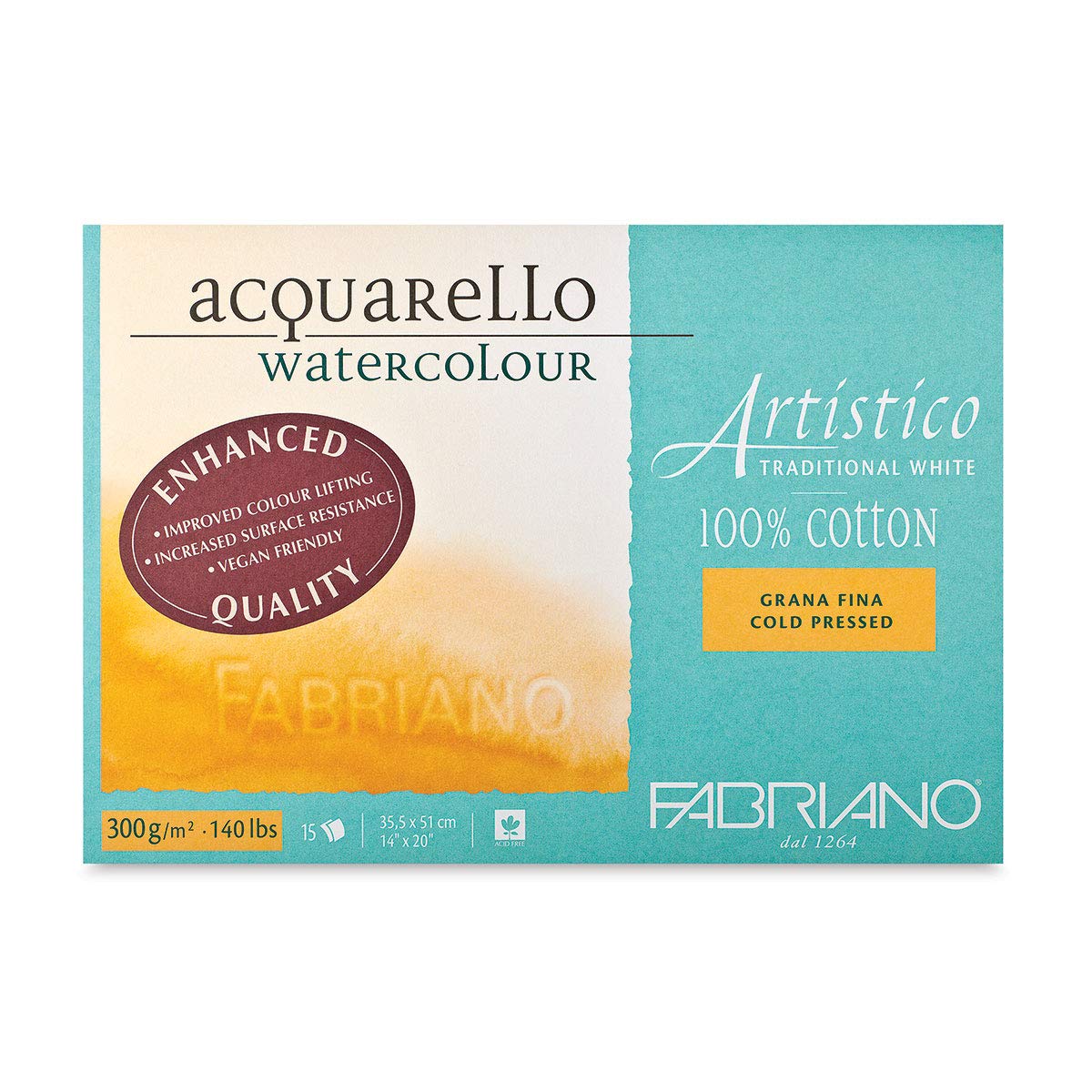 Fabriano ATW BL 4CO 15 °F GF Watercolour Paper White 35.5 x 51 cm
