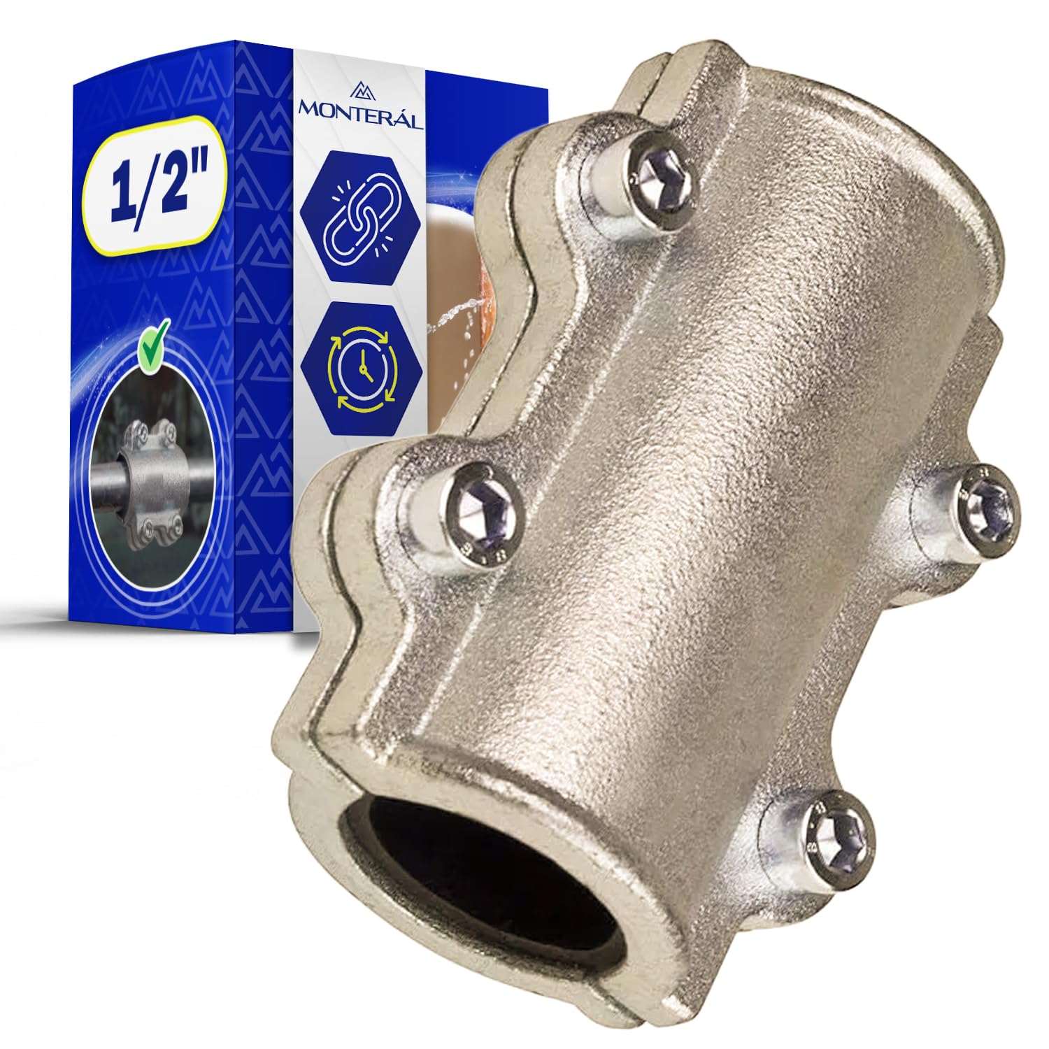 Steel Pipe Clamp 1/2" for Pipe Repair - Warranty 10 Years - MONTERAL