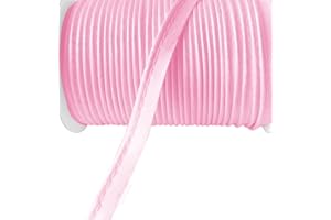 KYEZI DESIGN AND CRAFT 1/8 inch 3mm Cord-Edge Piping Satin Trim, Lip Cord Piping by The Yard, Trim for Clothing Pillows, Lamps, Draperies (Light Pink, 10 Yards)