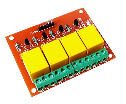 Robosoft Labs 4 Channel +12V Relay Board Module for 8051 PIC AVR ARM Arduino AVRDuinoRASP Pi