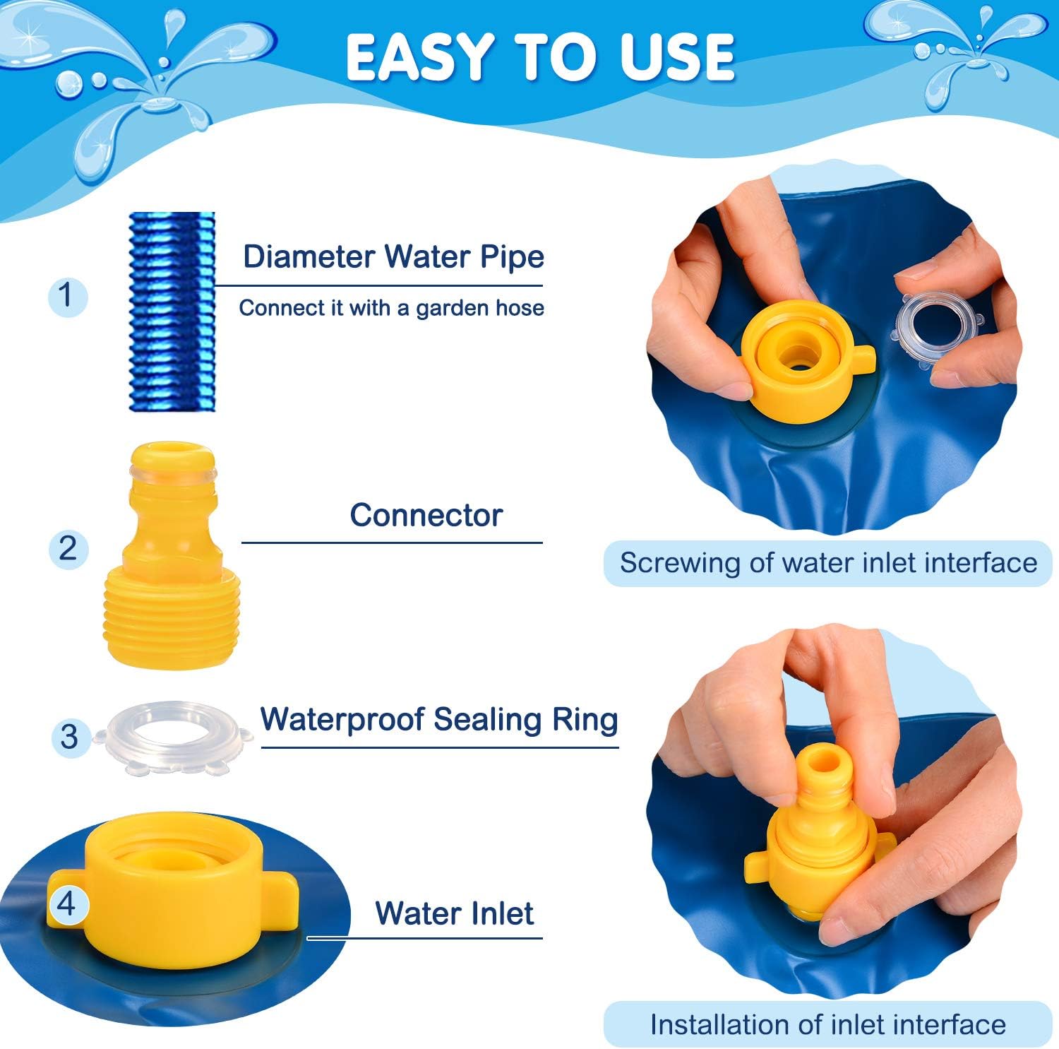 MAGIFIRE Splash Pad, Sprinkler for Kids & Baby Pool 3-in-1 67" Water Toys Gifts for 1 2 3 4 5 Year Old Boys Girls Toddler Splash Play Mat(Map): Toys & Games
