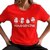 Meowy Christmas Shirt Handmade Cat Graphic Unisex Tee for Holiday Outfits; Premium Comfort for Women and Men