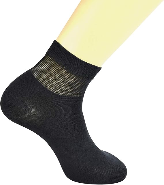 Ruqisox Mens Bamboo Seamless Diabetic Ankle Socks with