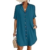 Bsubseach Womens Bathing Suit Cover Ups Bikini Swimsuit Coverup for Women 2026 Button Down Beach Dress Shirt