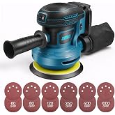 ZUYIYI 5" Cordless Random Orbital Sander for Makita 18V Battery, Bare Tool | 12000RPM Brushless Motor, 6 Variable Speeds, Dust Collector Box, 24Pcs Sandpaper, Wood Polishing Sanding Electric Palm Sander