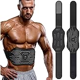 WAETFS FDA Cleared - Abs Stimulator Muscle Toner, EMS Muscle Stimulator, Fitness Belt Ab Workout Equipment Black White