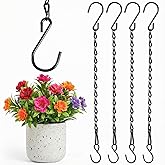 Outus 4 Pack 19.7 Inch Black Hanging Chain for Bird Feeders, Planters, Lanterns, Wind Chimes, Decorative Ornaments and Birdbaths Basket Extender Chain Outdoor Indoor