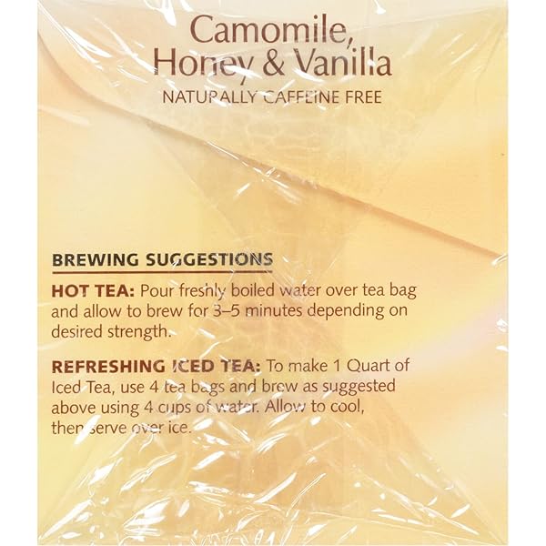 TWININGS TEA, CAMOMILE, HONEY & VANILLA – COMFORTING CAFFEINE FREE BLEND, TWININGS CAMOMILE TEA BAGS WITH HONEY & VANILLA, SOOTHING TWINING SLEEP TEA BEVERAGE, 20 COUNT