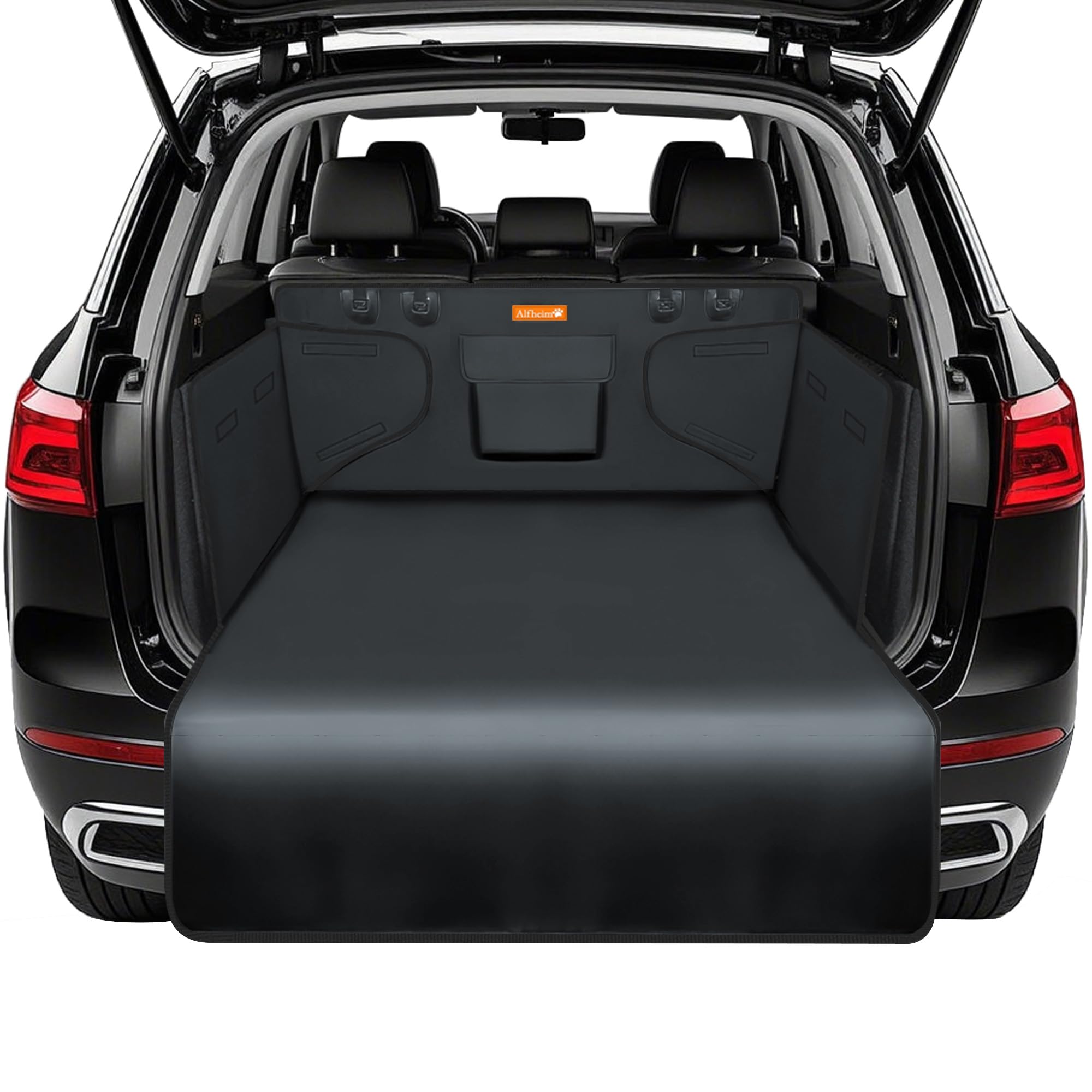 Alfheim Car Boot Liner Protector - Nonslip Waterproof Durable Washable Cargo Cover Mat Travel, Universal for Medium Small Car Truck SUV (Grey)