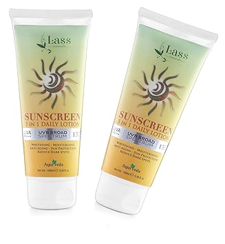 Lass Naturals Sunscreen 5-in-1 Daily Lotion 100 g each (Pack of 2) - No Paraben & Sulphate