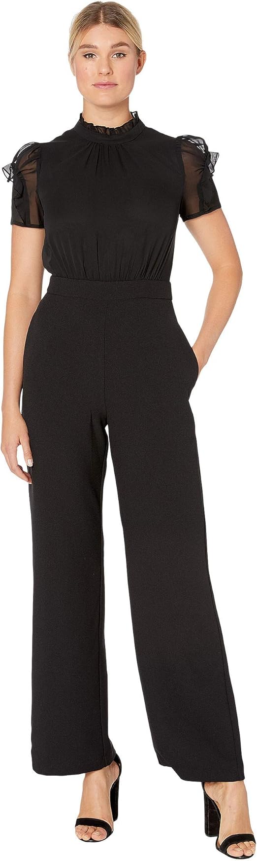vince camuto cutaway chiffon jumpsuit