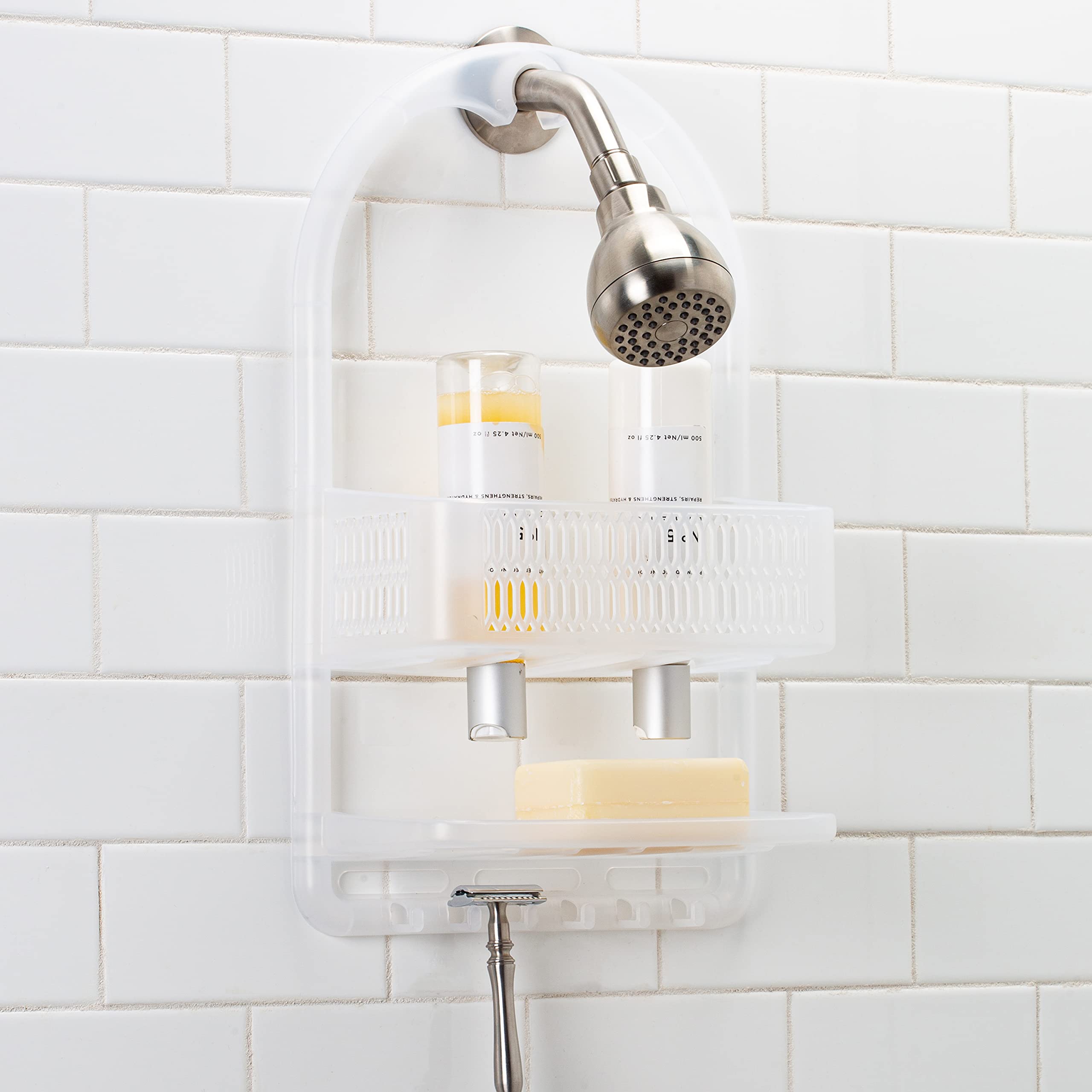 Bath Bliss Molded Shower Caddy | Bathroom Storage | Hangs Over Shower ...